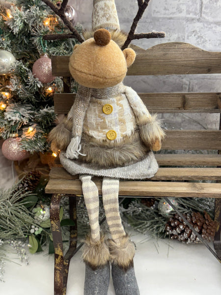 Whimsical Cocoa Moose Dangle Legs