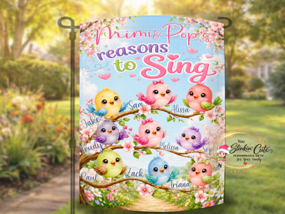 Personalized grandkids spring garden décor