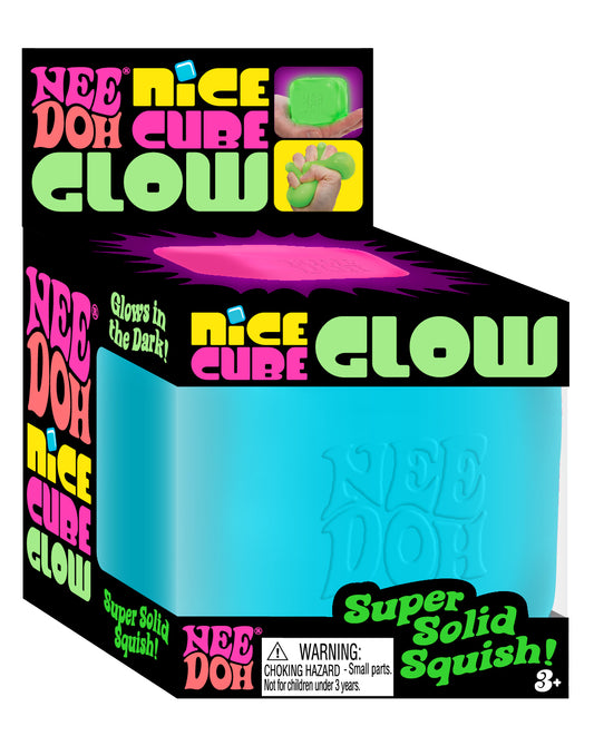 NeeDoh Nice Cube Glow 🌟 Glow-in-the-Dark Squishy Cube | Super Solid Stress Toy
