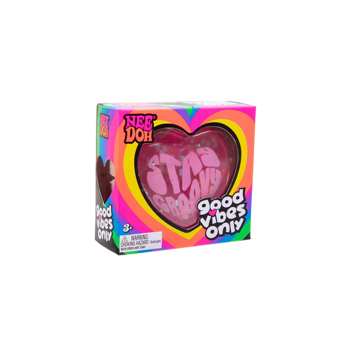 NeeDoh Good Vibes Only 💖 Heart Squishy | Glittery Stress Toy