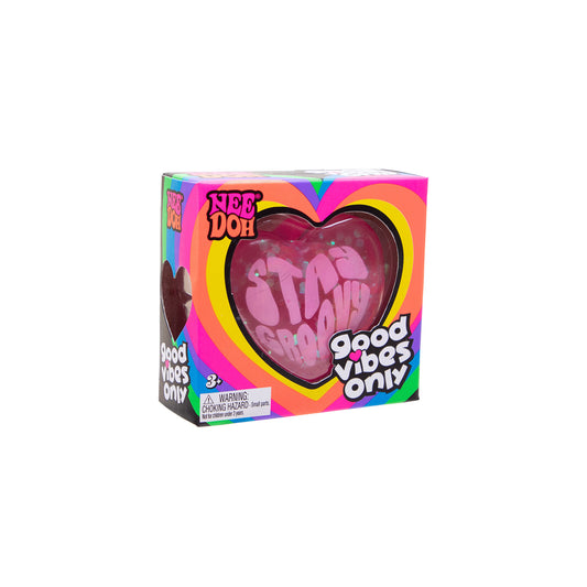 NeeDoh Good Vibes Only 💖 Heart Squishy | Glittery Stress Toy
