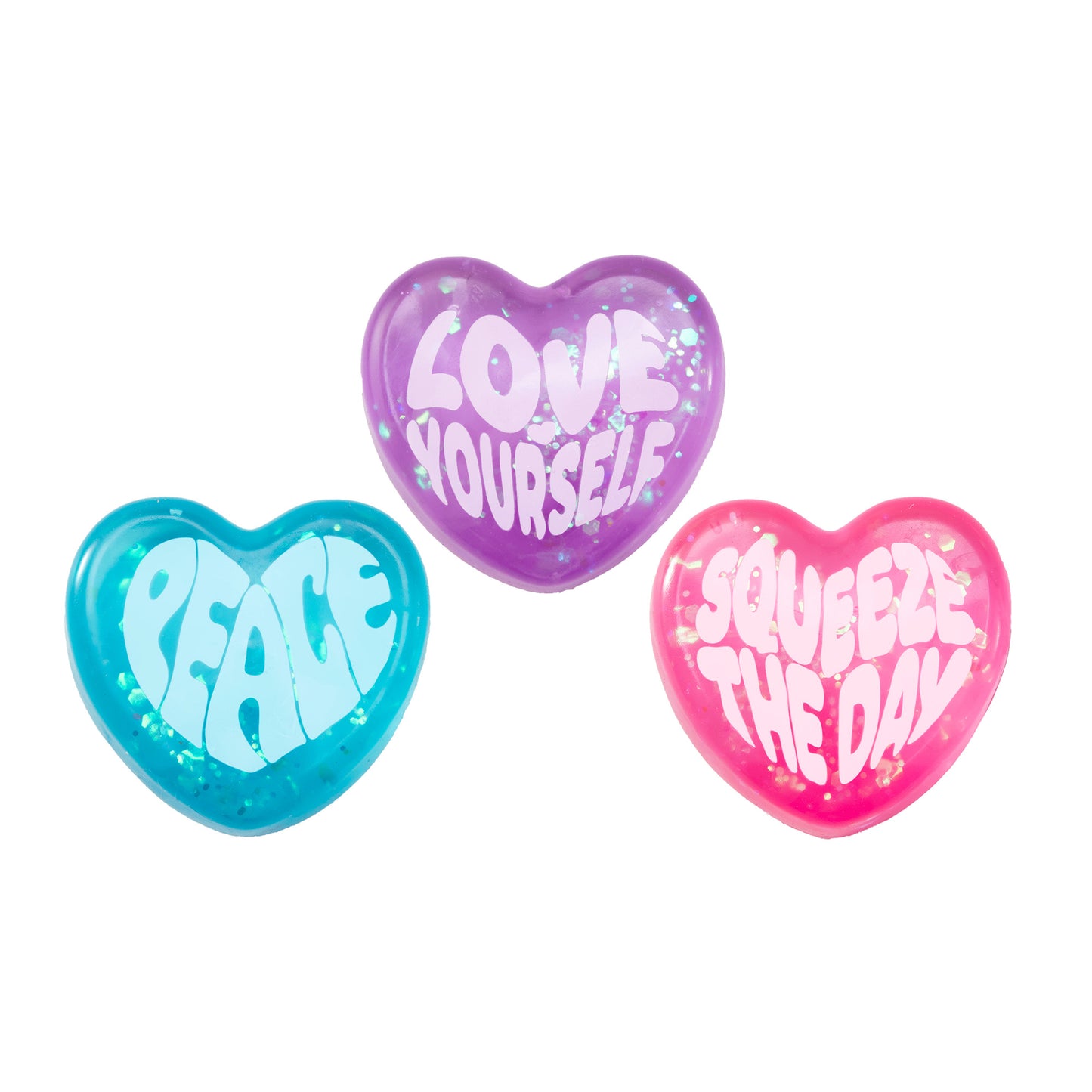 NeeDoh Good Vibes Only 💖 Heart Squishy | Glittery Stress Toy