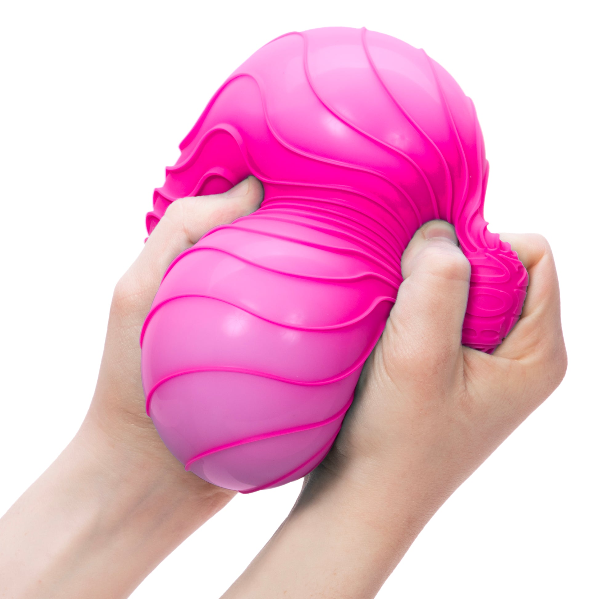 Oversized squishy stress ball with ripple texture
