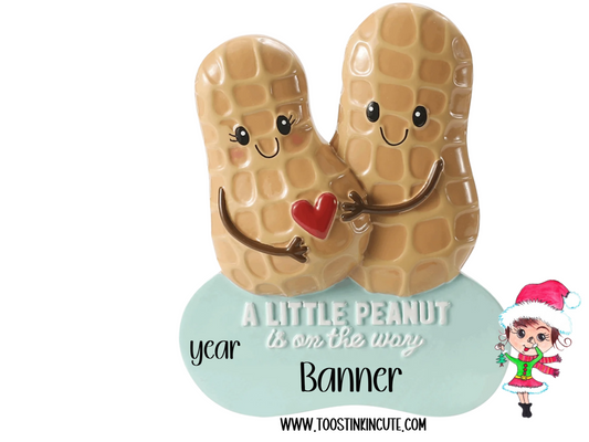 Expecting Peanut Couple Personalized Christmas Ornament