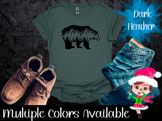 Men's Black Mountain Grizzly Bear Shirt