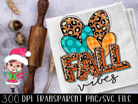 Fall Vibes Hearts Digital Download,Pumpkin Vibes Clipart,JPG Svg PDF PNG Instant Graphic,Fall Sublimation Dtf,Fall Dish Towel,Fall Tshirt