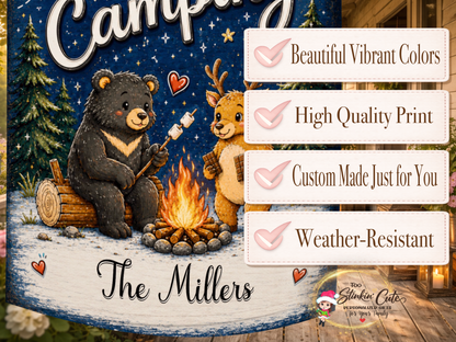 Personalized Woodland Camping Garden Flag