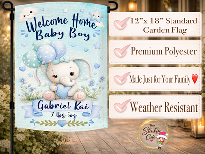 Personalized baby boy porch decoration flag