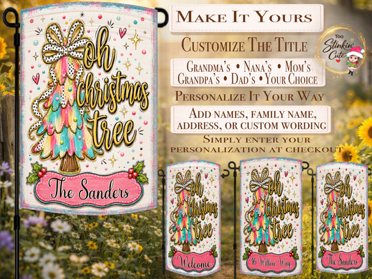Custom Colorful Family Christmas Flag