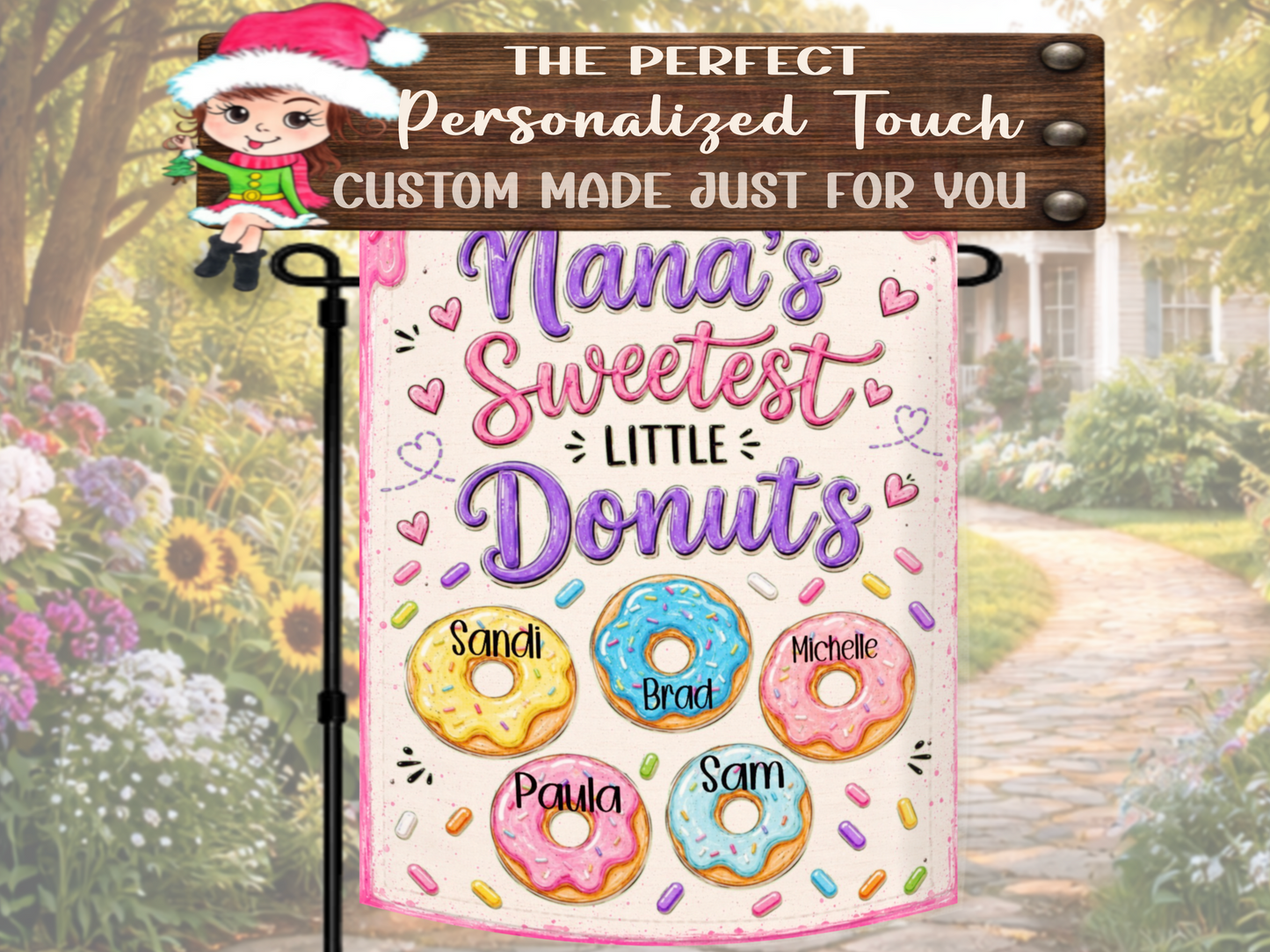 Personalized Nana gift featuring her sweetest little donuts and their names