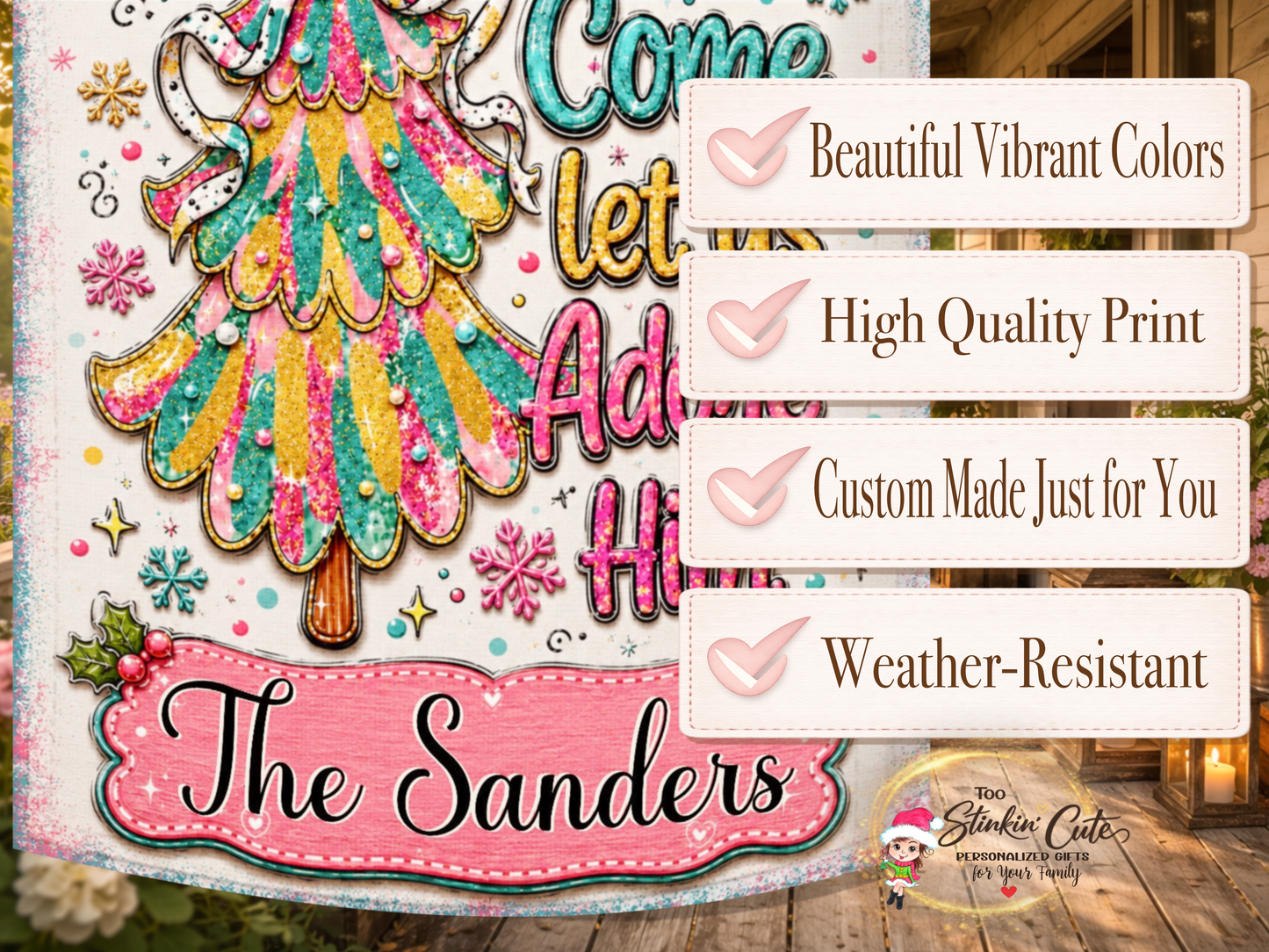 Personalized Religious Christmas Tree Flag