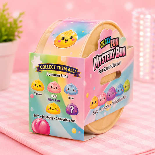 CrazyFun Mystery Squishy Dumpling Toy – Cute Sensory Stress Relief Squish (1 Surprise Color)