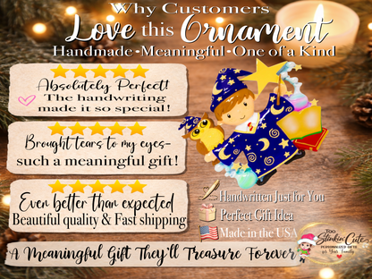 Personalized Boy Wizard Ornament | Custom Name & Year Christmas Keepsake Gift