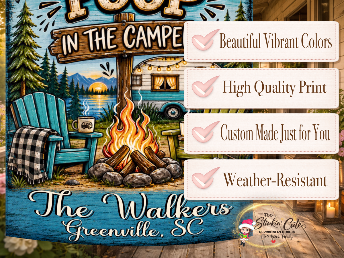 Personalized Funny Campsite Garden Flag