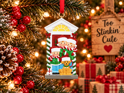 Custom name Christmas ornament gift for parents, grandparents, and dog lovers
