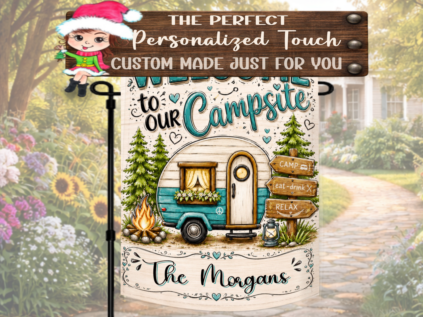 Personalized Campground Welcome Flag