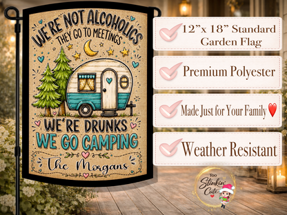 Custom Family Name Drinking Camper Flag