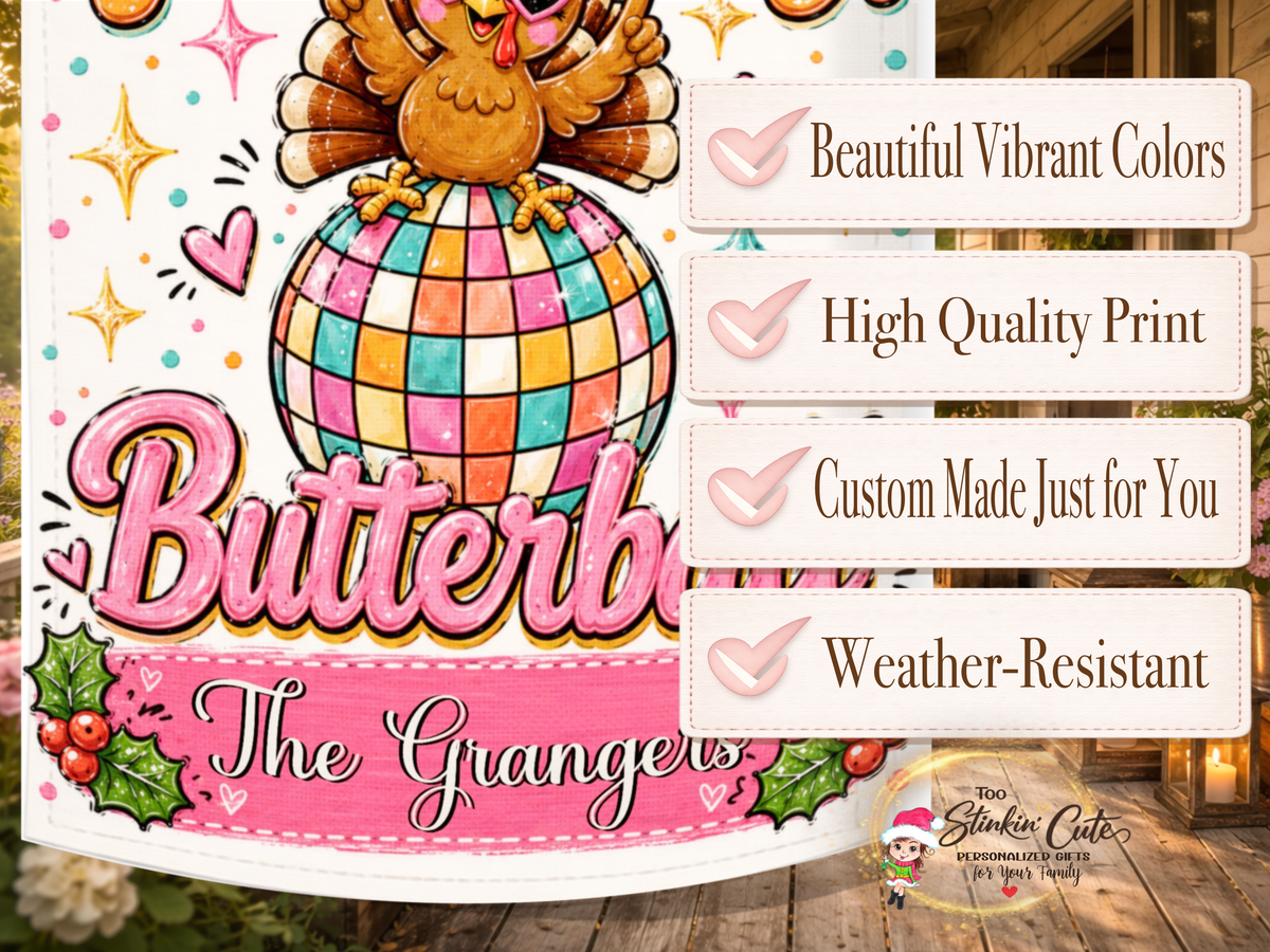 Personalized Retro Thanksgiving Yard Flag