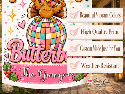 Personalized Retro Thanksgiving Yard Flag