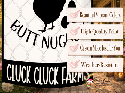 Funny farmhouse garden décor flag for backyard chicken lovers
