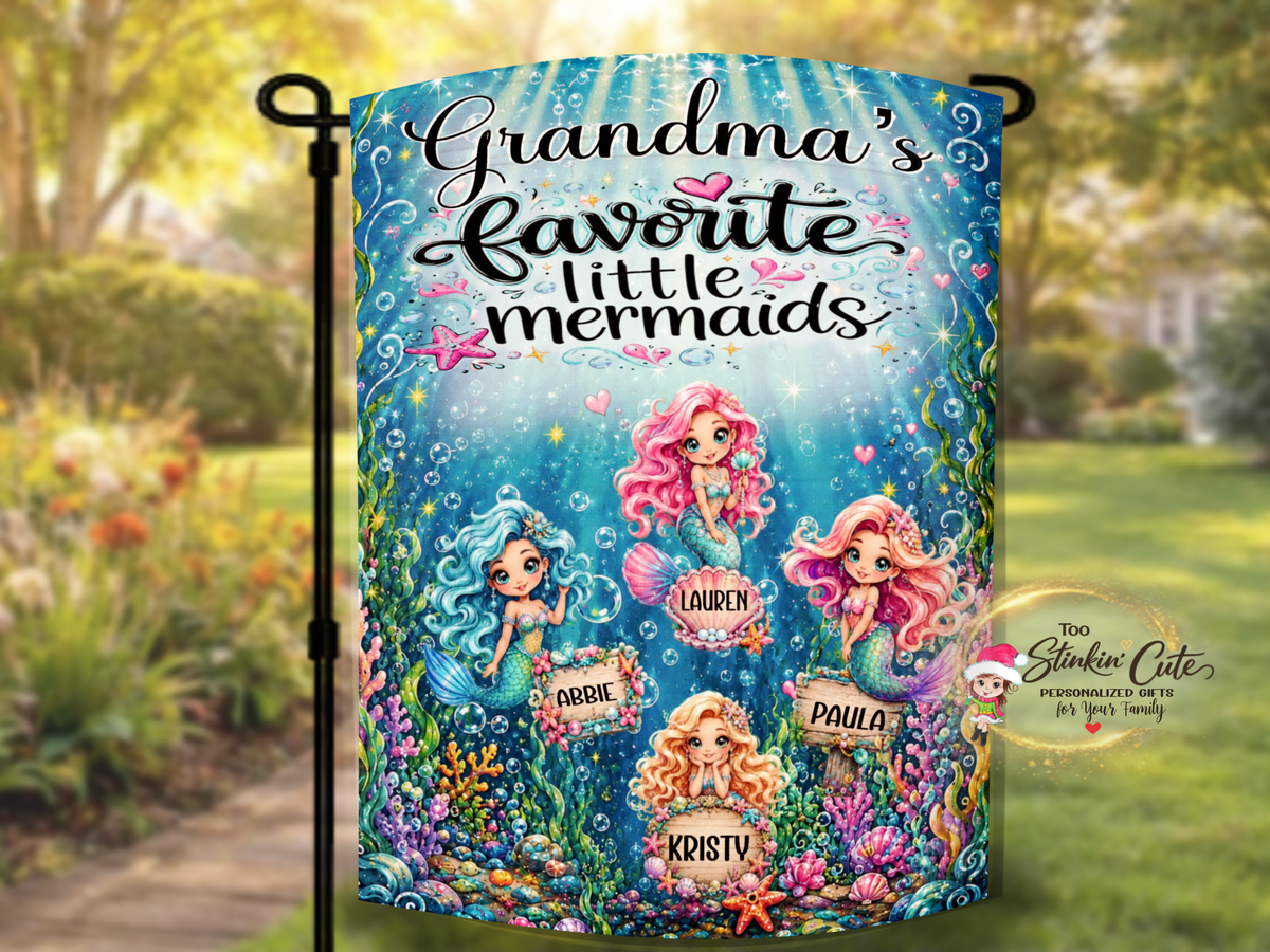 Personalized Grandma Ocean Garden Flag