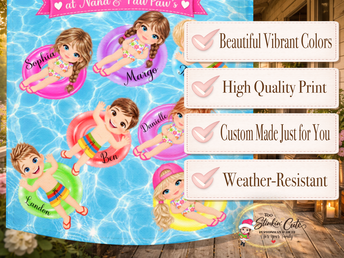 Personalized Kids Pool Float Yard Flag