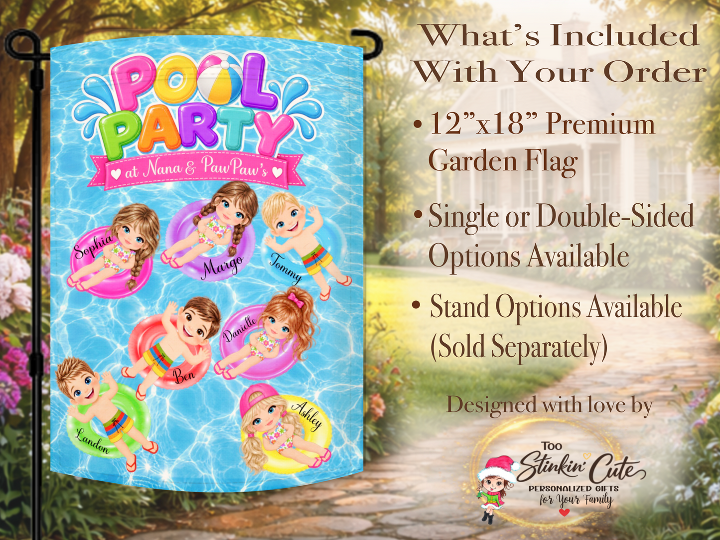 Custom Family Swimming Pool Flag