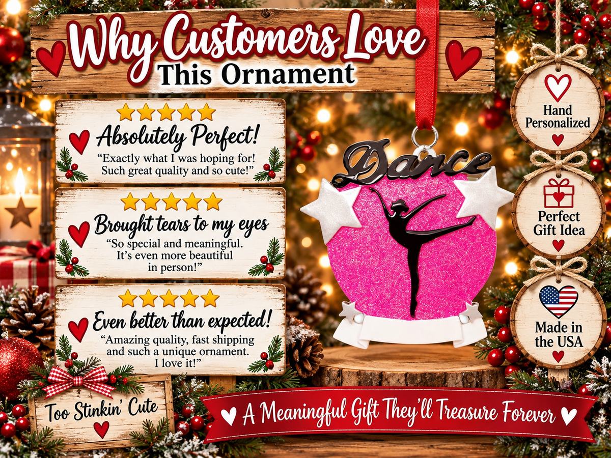 Ballerina Christmas keepsake ornament with a graceful dancing silhouette