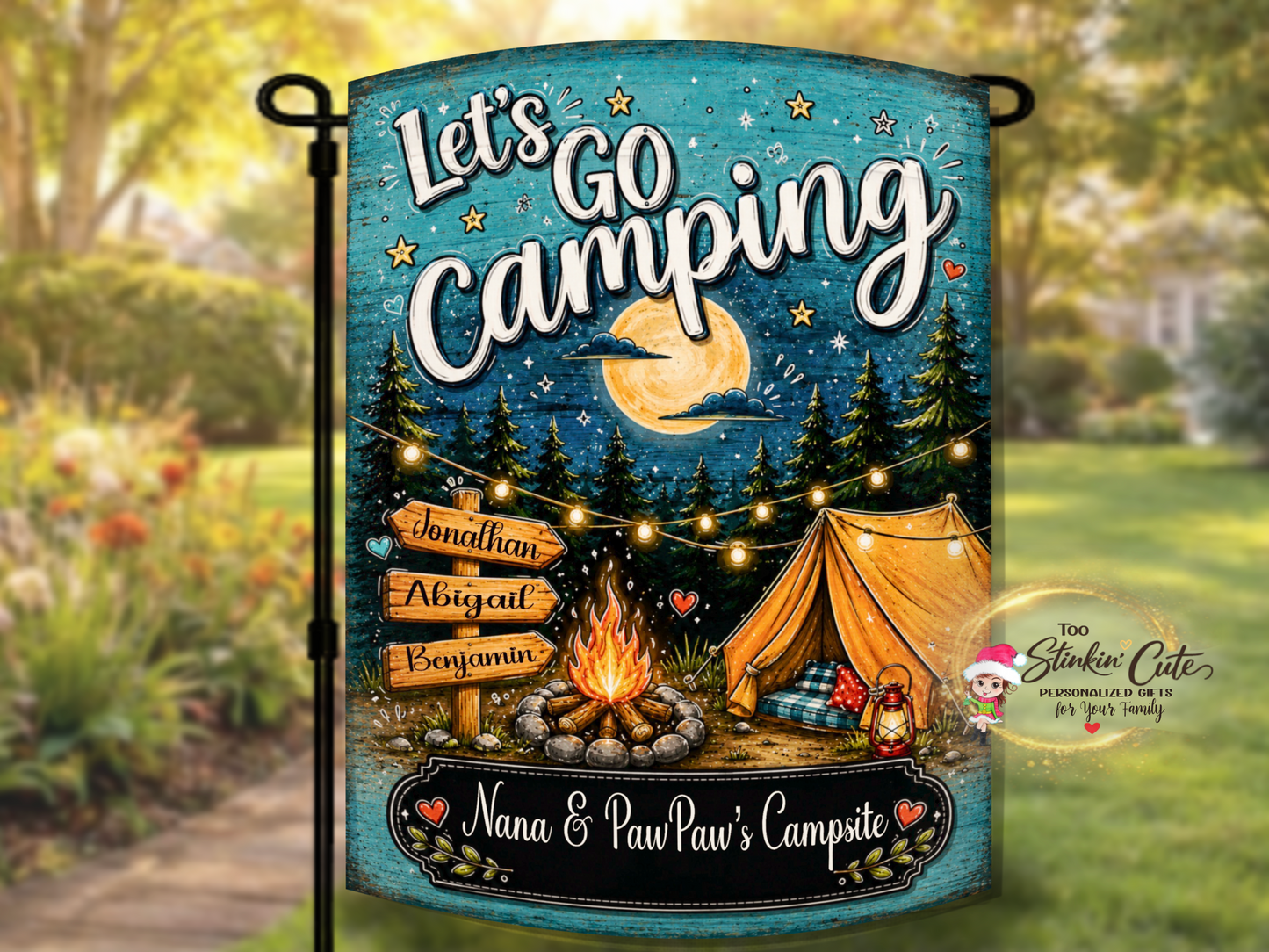 Personalized Grandparent Camping Gift Flag