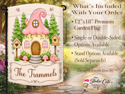Personalized Fairy Garden Family Flag