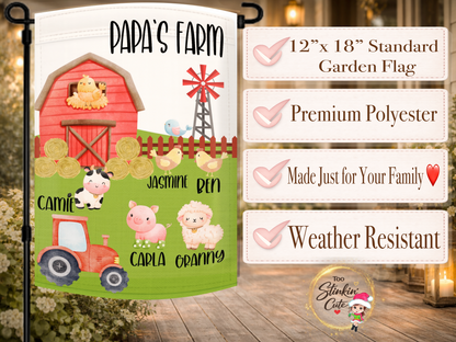 Personalized outdoor farm flag gift for Papa and grandparents