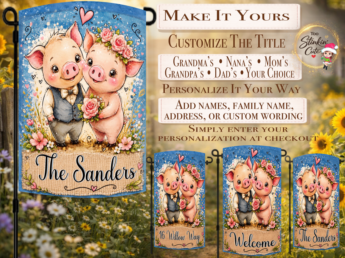 Custom Wedding Family Name Flag