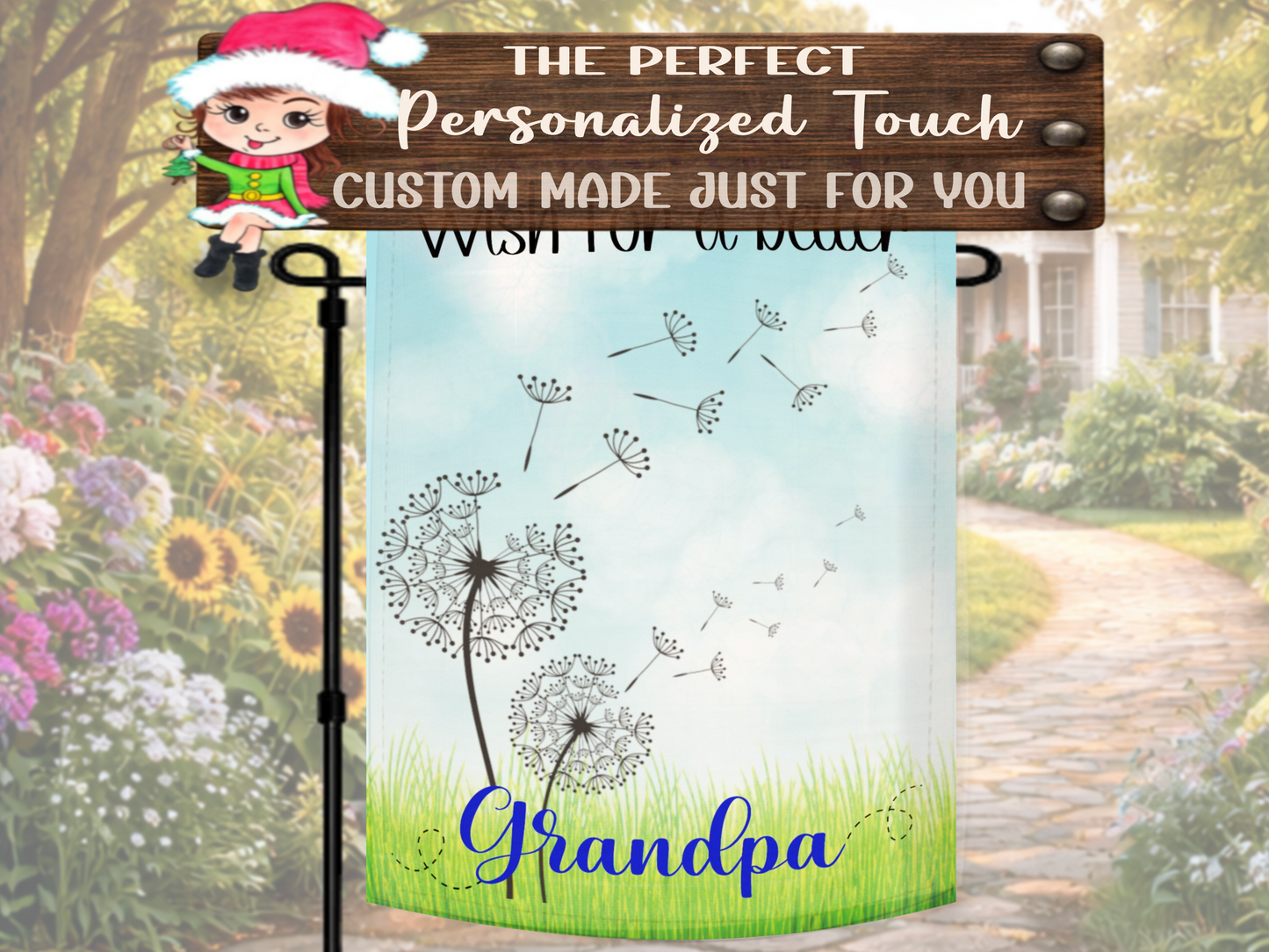 Meaningful grandfather gift garden flag for outdoor decor