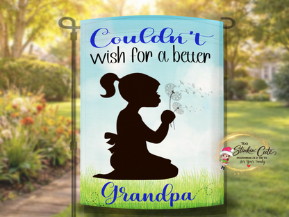 Personalized grandfather garden décor flag with sweet message
