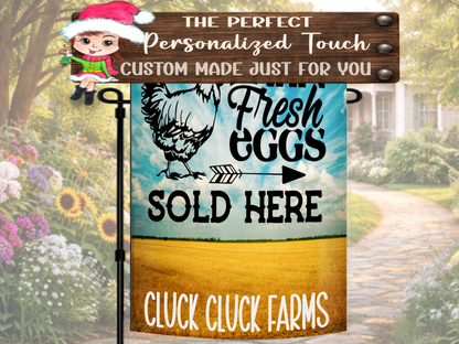 Rustic chicken coop yard décor flag with country farmhouse theme