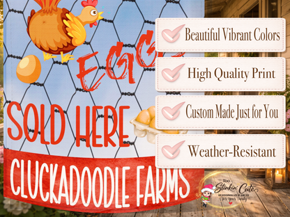 Farmhouse style fresh eggs sold here yard flag decoration