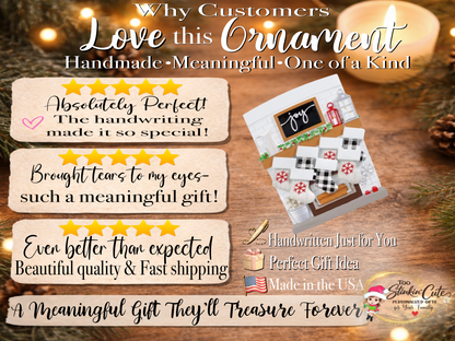 Personalized Fireplace Family Ornament | Custom Family of 7 Christmas Keepsake Gift