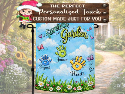 Personalized garden flag for Mimi, Gigi, Granny, Nana, or another custom family nickname