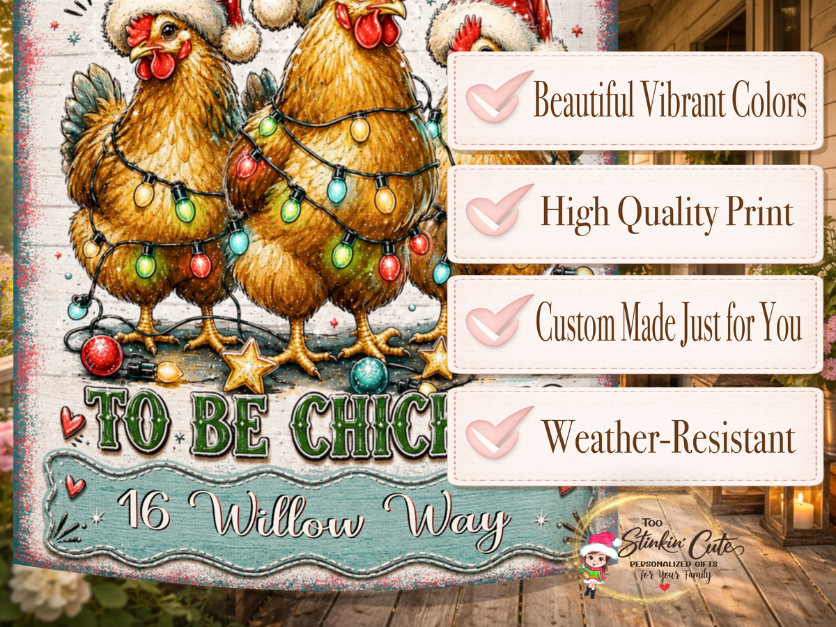 Personalized Festive Hen Garden Flag