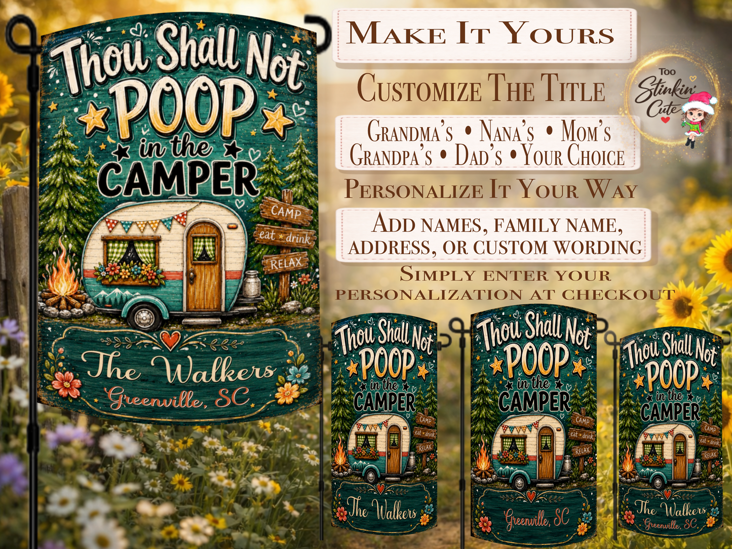 Funny Custom Family Camper Garden Flag