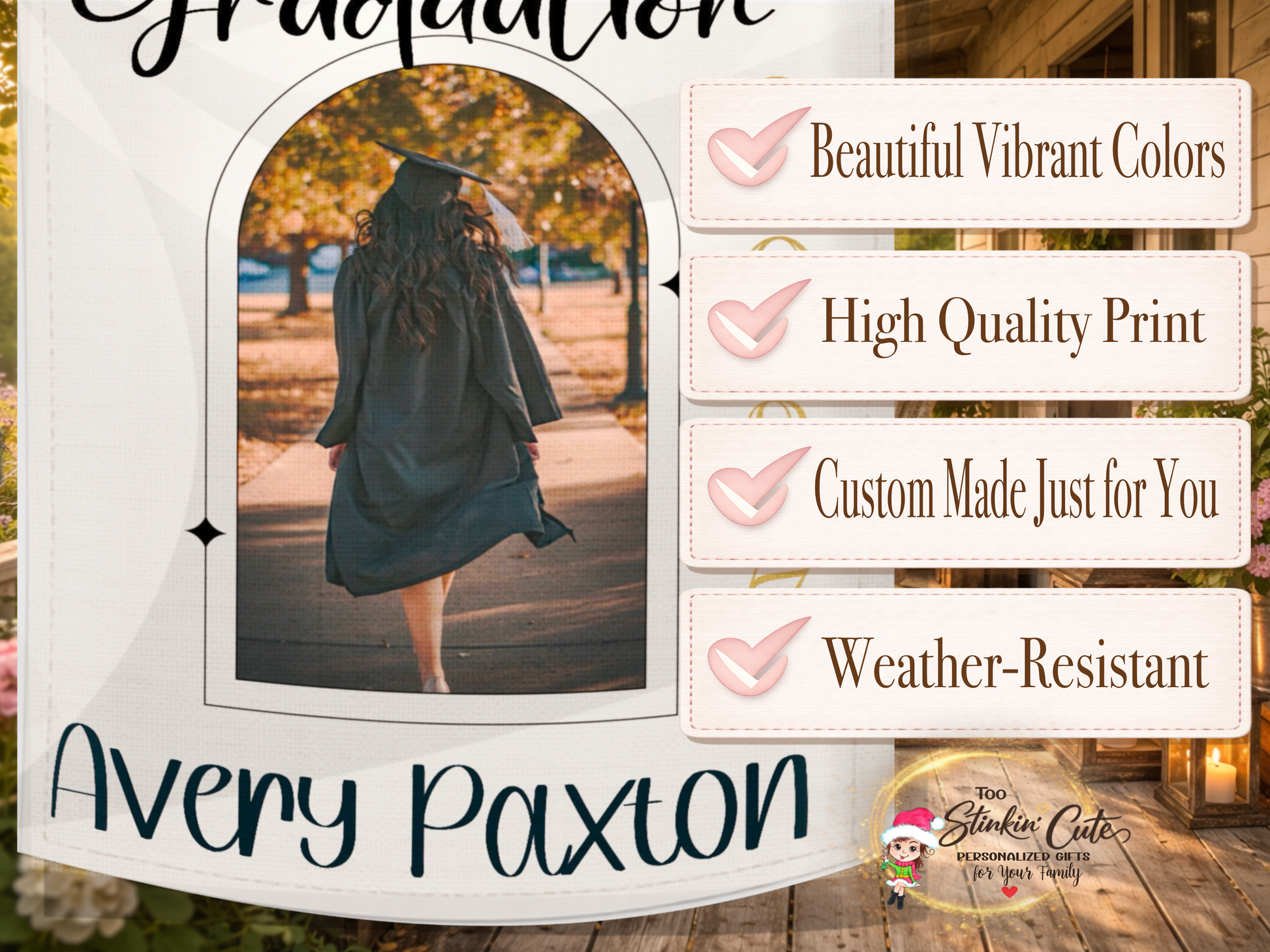 Personalized graduation outdoor yard decoration with photo upload