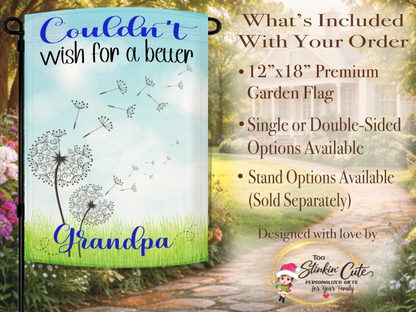 Custom dandelion garden flag gift for grandpa
