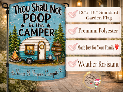Thou Shall Not Poop in the Camper Flag