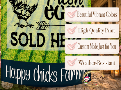 Fresh eggs sold here yard décor for backyard chicken farms