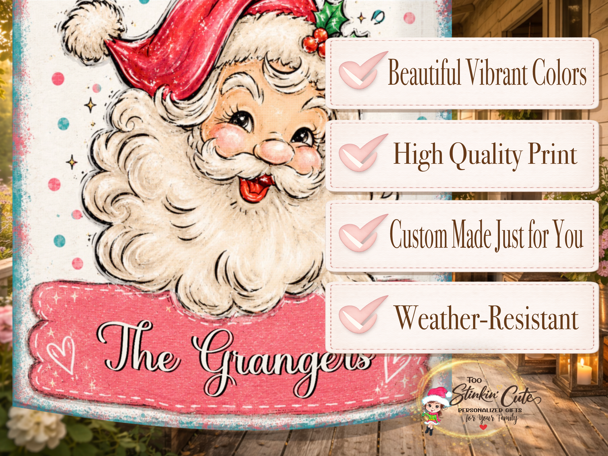 Retro Santa Claus Holiday Yard Flag