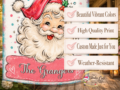 Retro Santa Claus Holiday Yard Flag