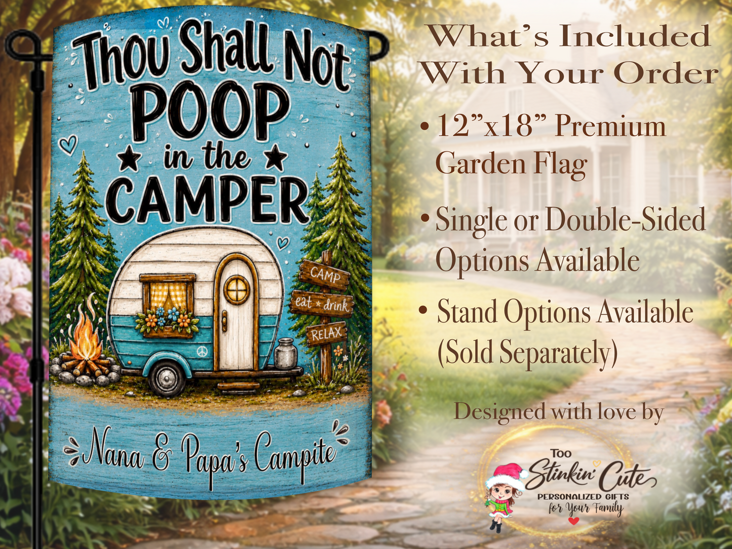 Personalized Grandparents RV Garden Flag