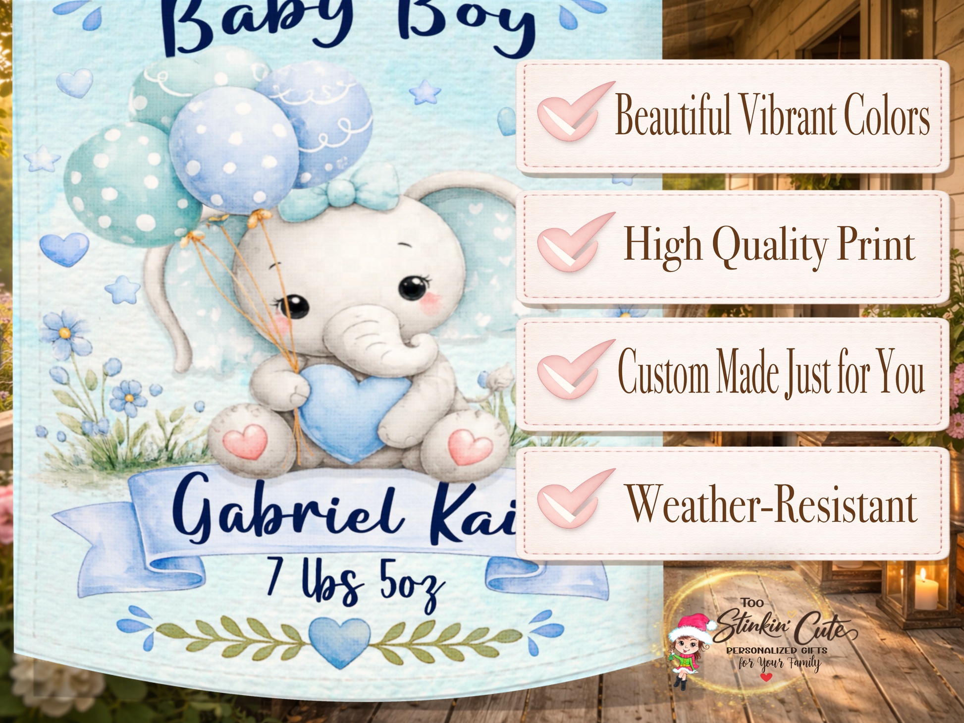 Newborn welcome home outdoor garden flag
