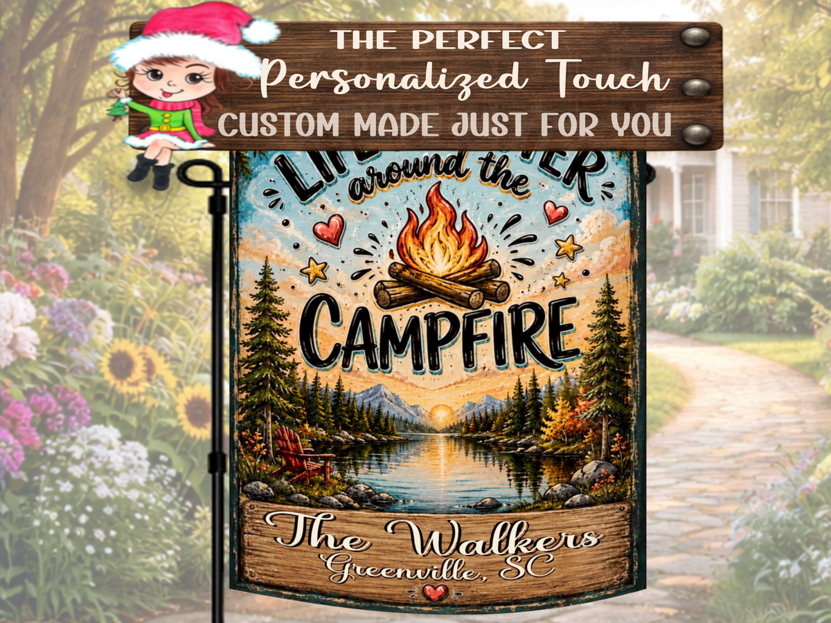 Custom Family Campsite Garden Flag