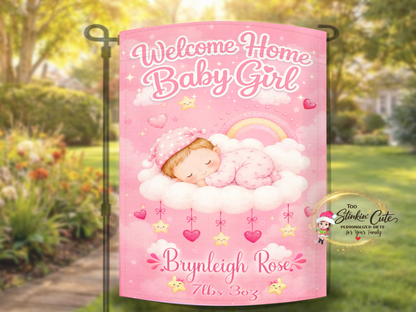 custom baby girl porch garden flag
